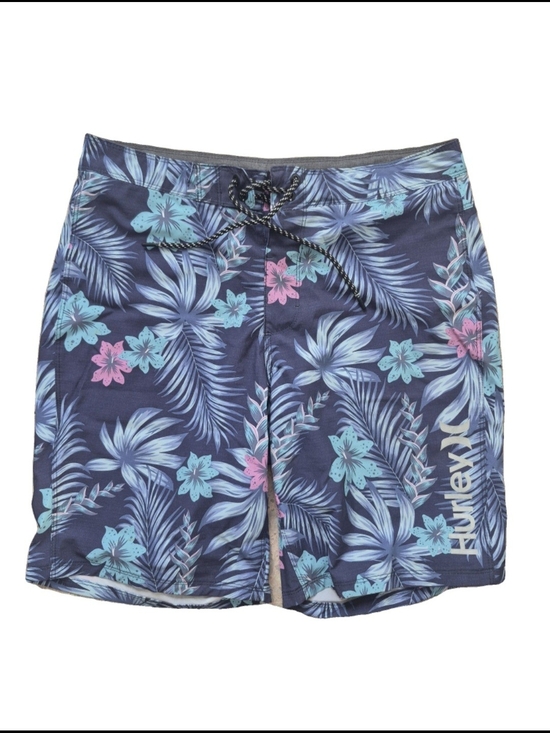 Hurley Other - Hurley Navy Blue Tropical Floral Board Shorts with Teal & Pink Accents
